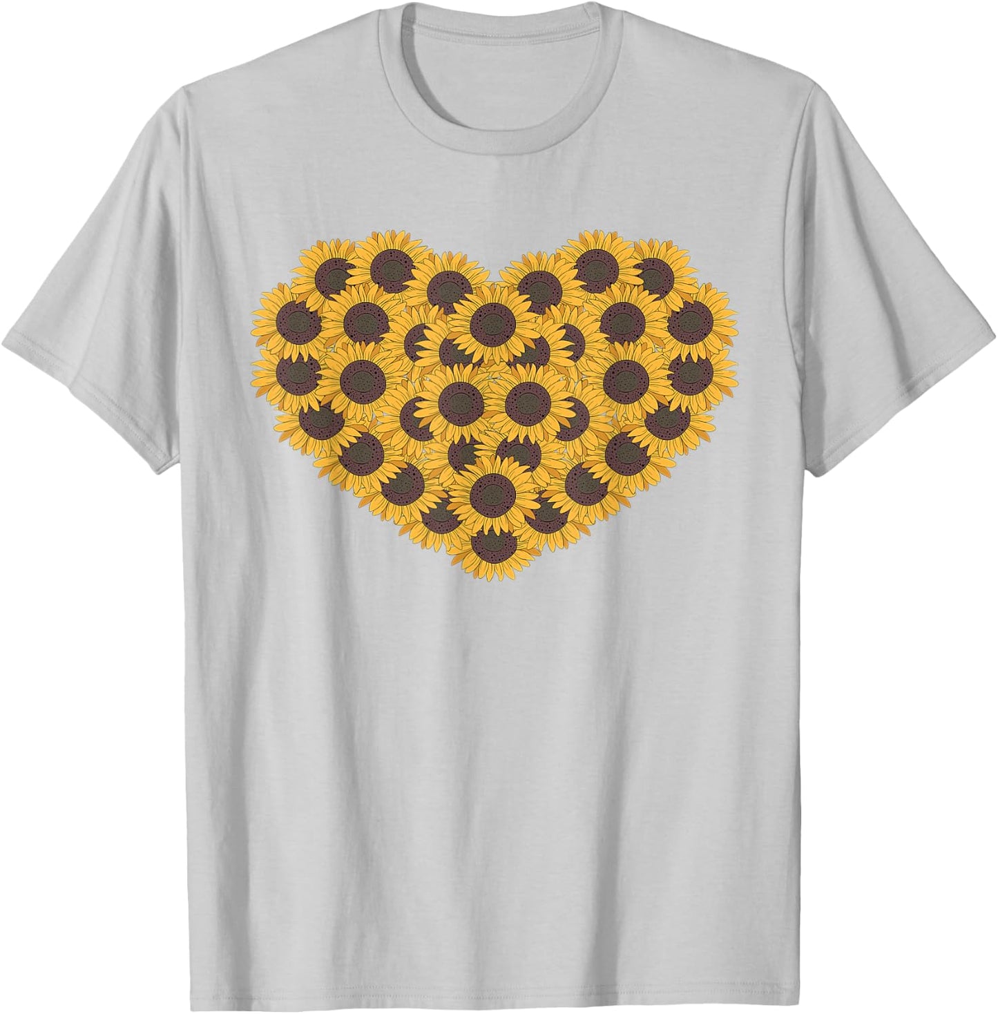 Heart Sunflower Lover Gardener Hippie Sunflower T-Shirt - T-Shirt | Ash