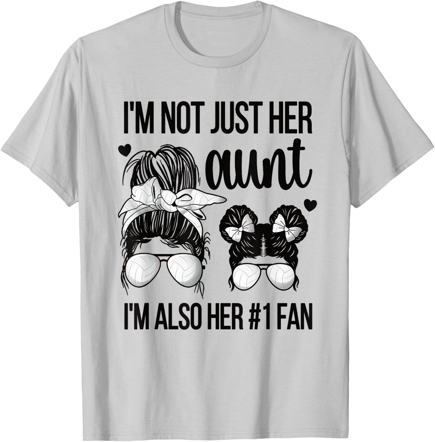 I'm Her Fan | Proud Volleyball Auntie Volleyball Aunt T-Shirt - T-Shirt | Ash