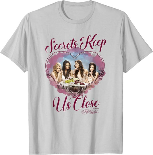 Pretty Little Liars Group Secrets Valentine's Day Heart T-Shirt - T-Shirt | Ash