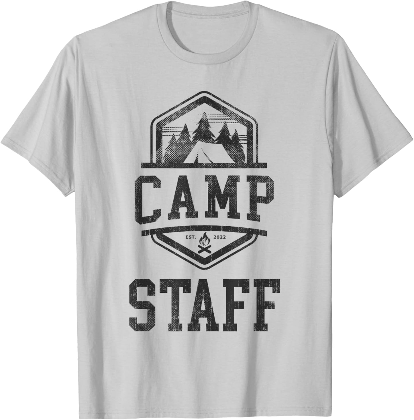 Vintage CAMP STAFF Crew Summer Counselor Campground Director T-Shirt - T-Shirt | Ash