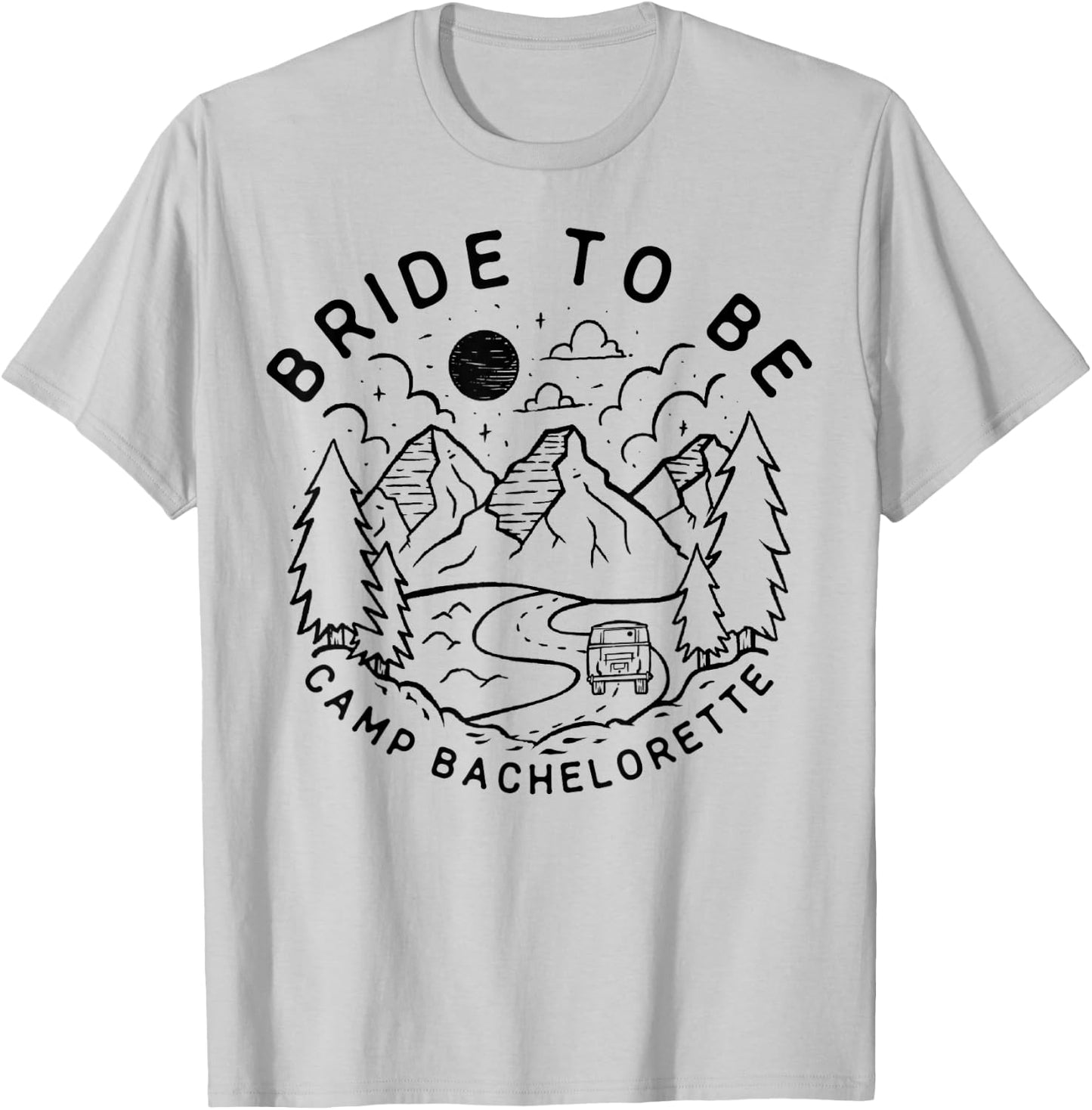 Vintage Bride To Be Camp Bachelorette Party Matching Gift T-Shirt - T-Shirt | Ash