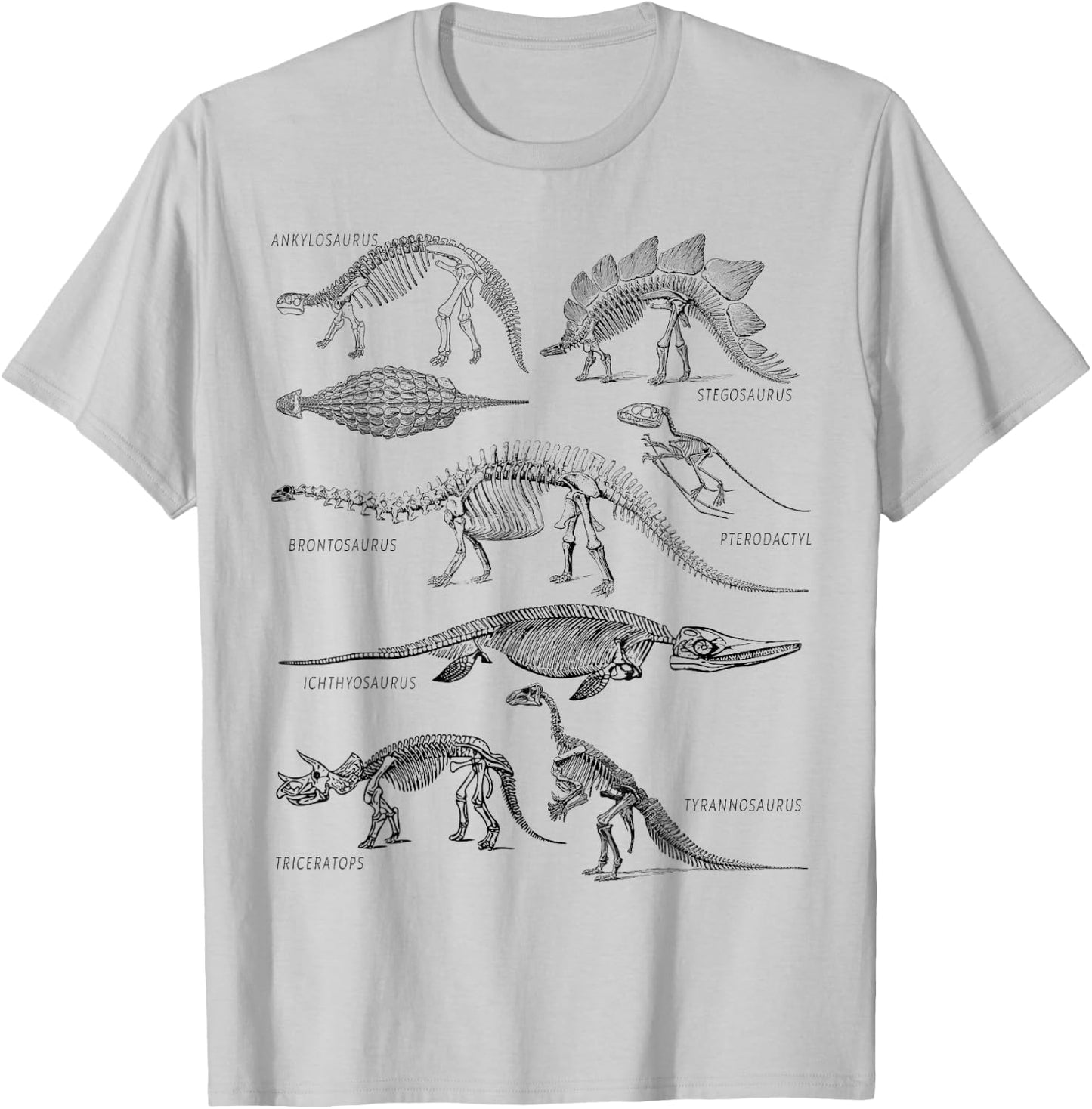 Dinosaur Skeleton Clothing Dino Vintage Paleontology Alt Art T-Shirt - T-Shirt | Ash