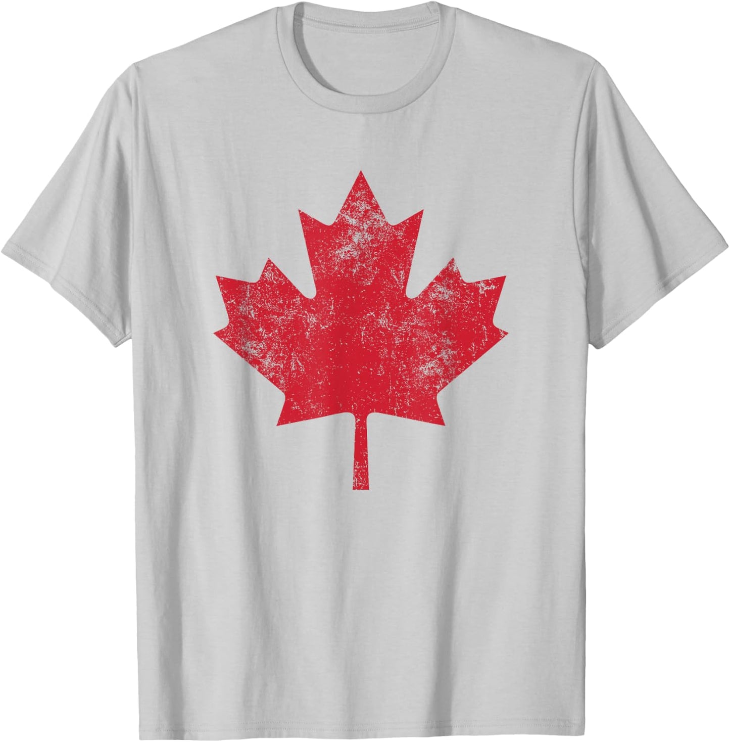 Canada Shirt Women Men Distressed Red Maple Leaf Canada Day T-Shirt - T-Shirt | Ash