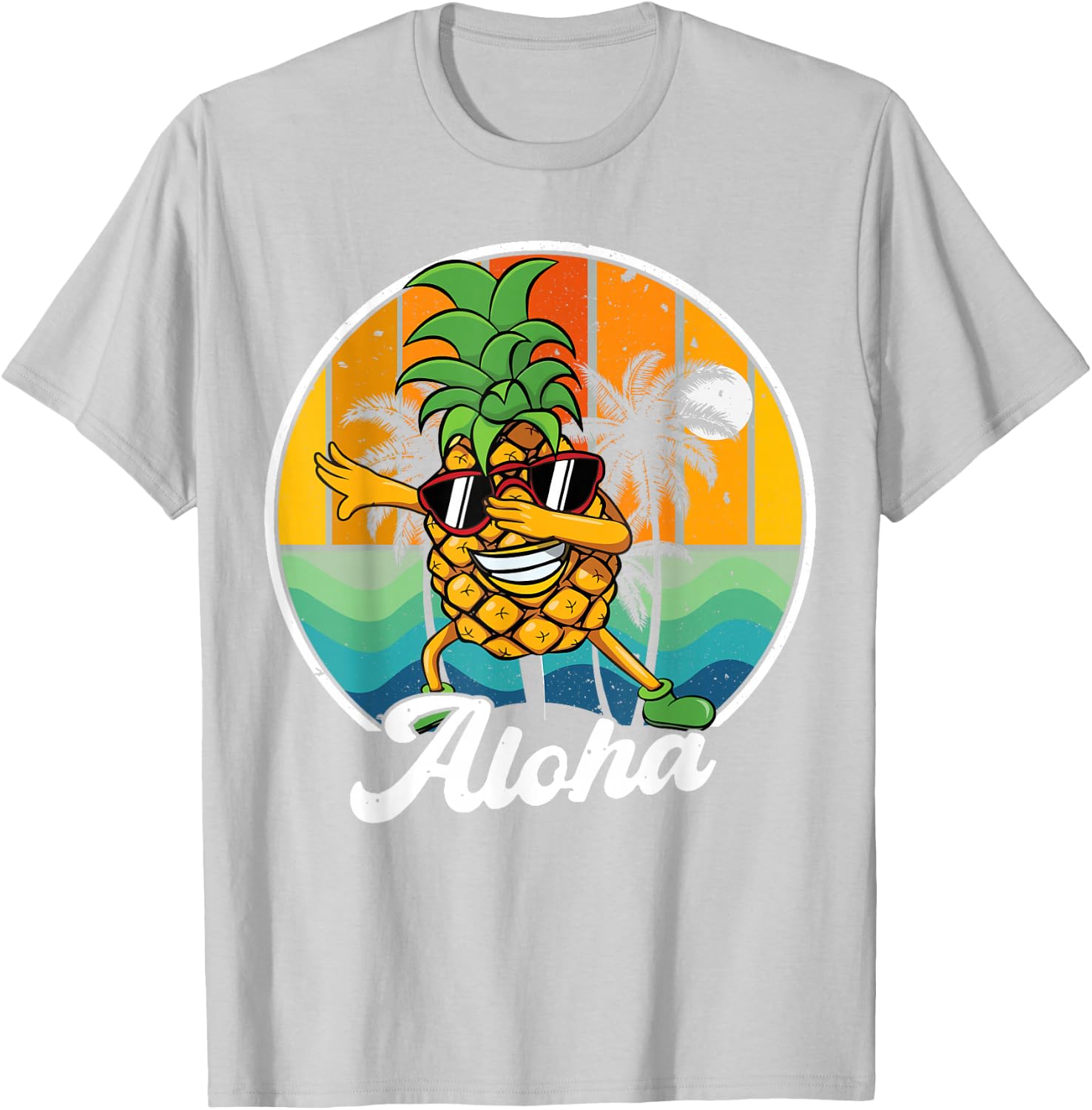 Hawaiian-Shirt Aloha Dabbing Pineapple Kids Boy Men Hawaii T-Shirt - T-Shirt | Ash