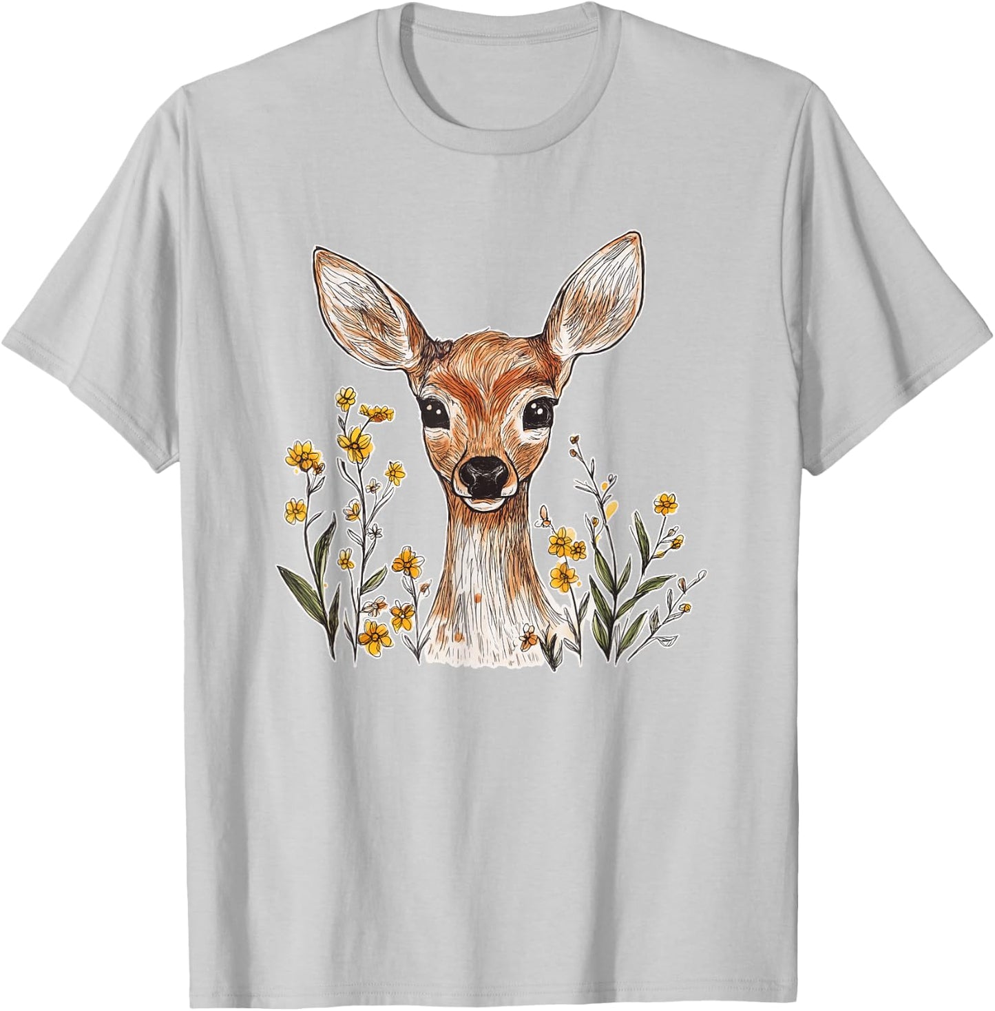 Cute Deer Fawn Cute T-Shirt - T-Shirt | Ash
