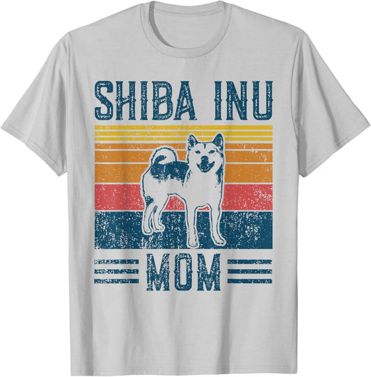 Dog Shiba Inu Mom - Vintage Shiba Inu Mom T-Shirt - T-Shirt | Ash