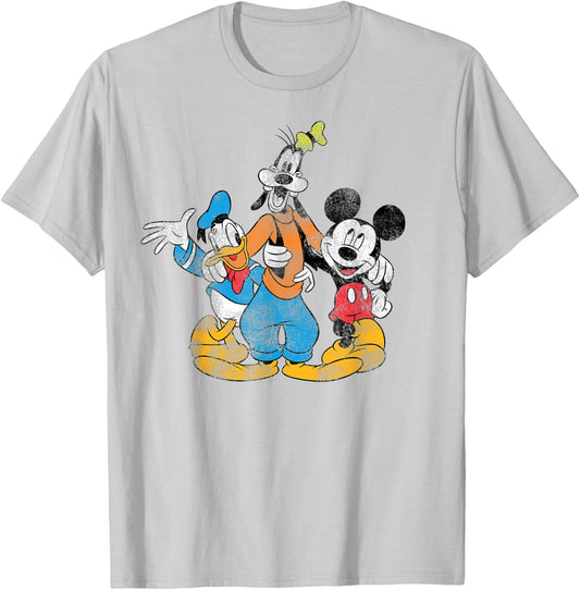 Disney - Mickey Donald and Goofy Trio T-Shirt - T-Shirt | Ash