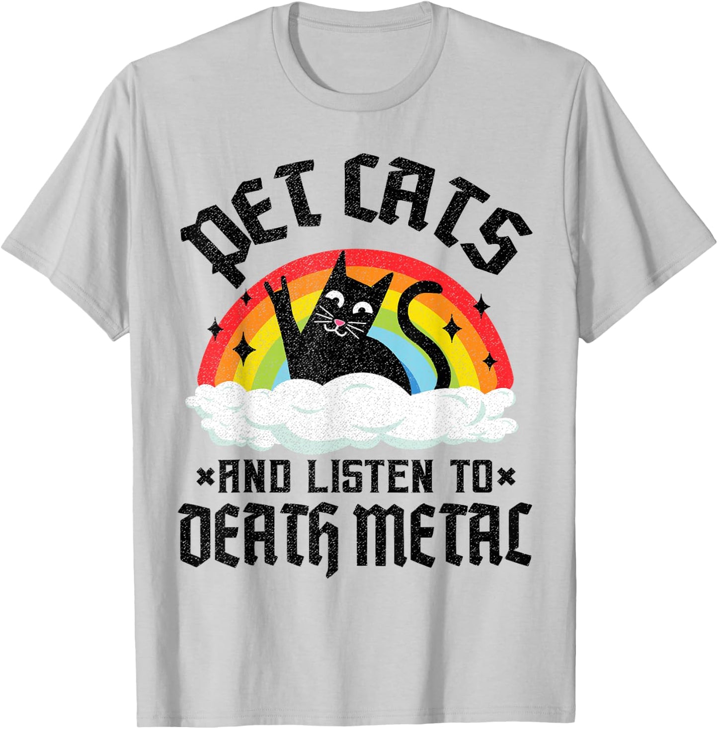 Pet Cats And Listen To Death Metal Kids Goth Heavy Metal T-Shirt - T-Shirt | Ash