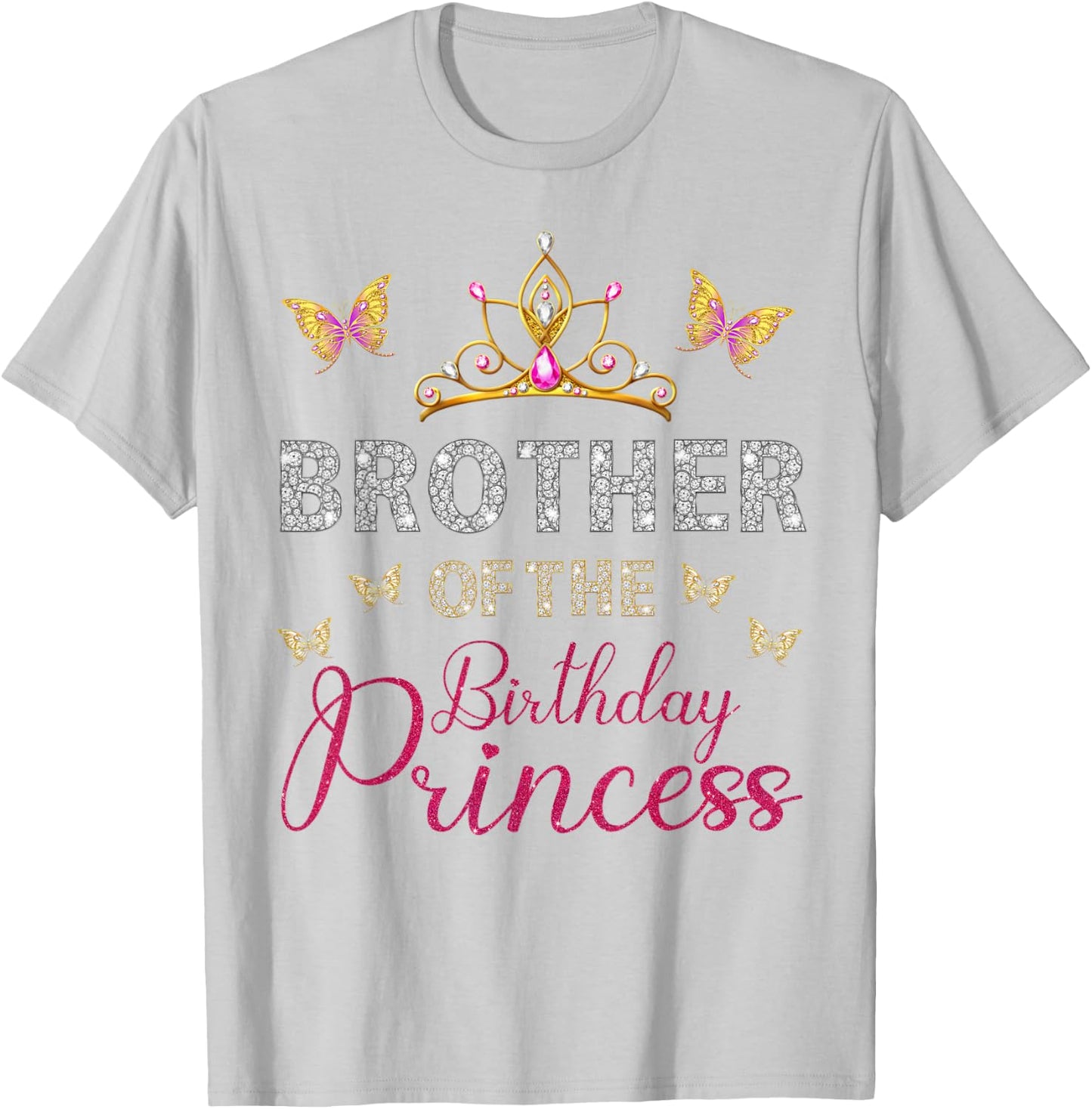 Brother Of The Birthday Princess Birthday Party T-Shirt - T-Shirt | Ash