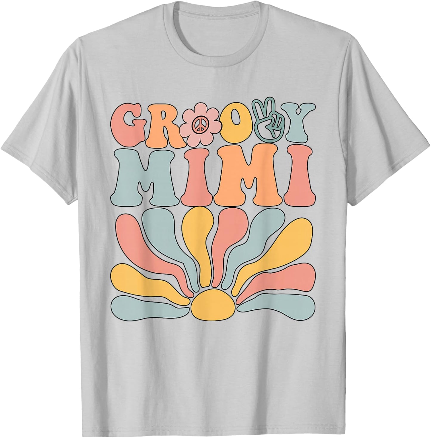 Groovy Retro Mimi Matching Family 1st Birthday Party T-Shirt - T-Shirt | Ash