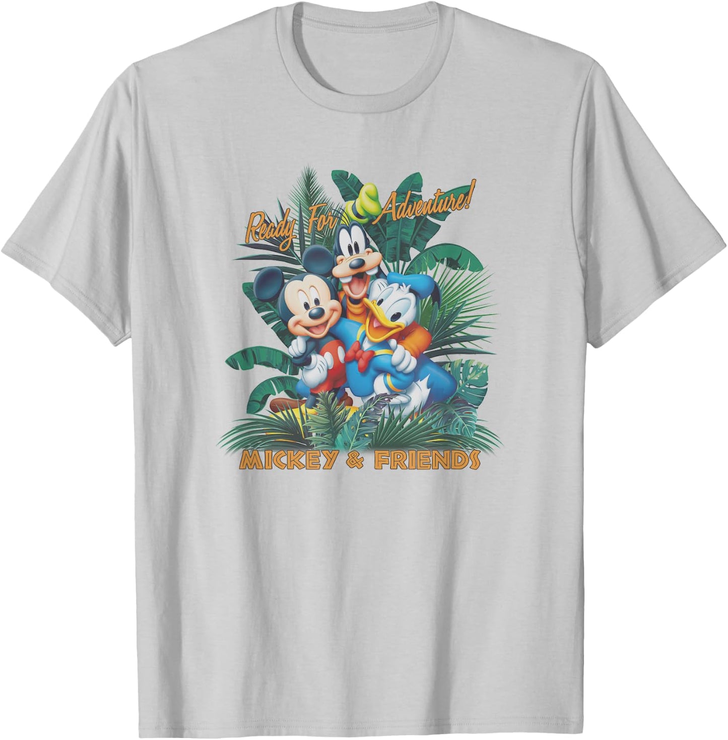 Disney Mickey Classic Adventure Group Tropical T-Shirt - T-Shirt | Ash