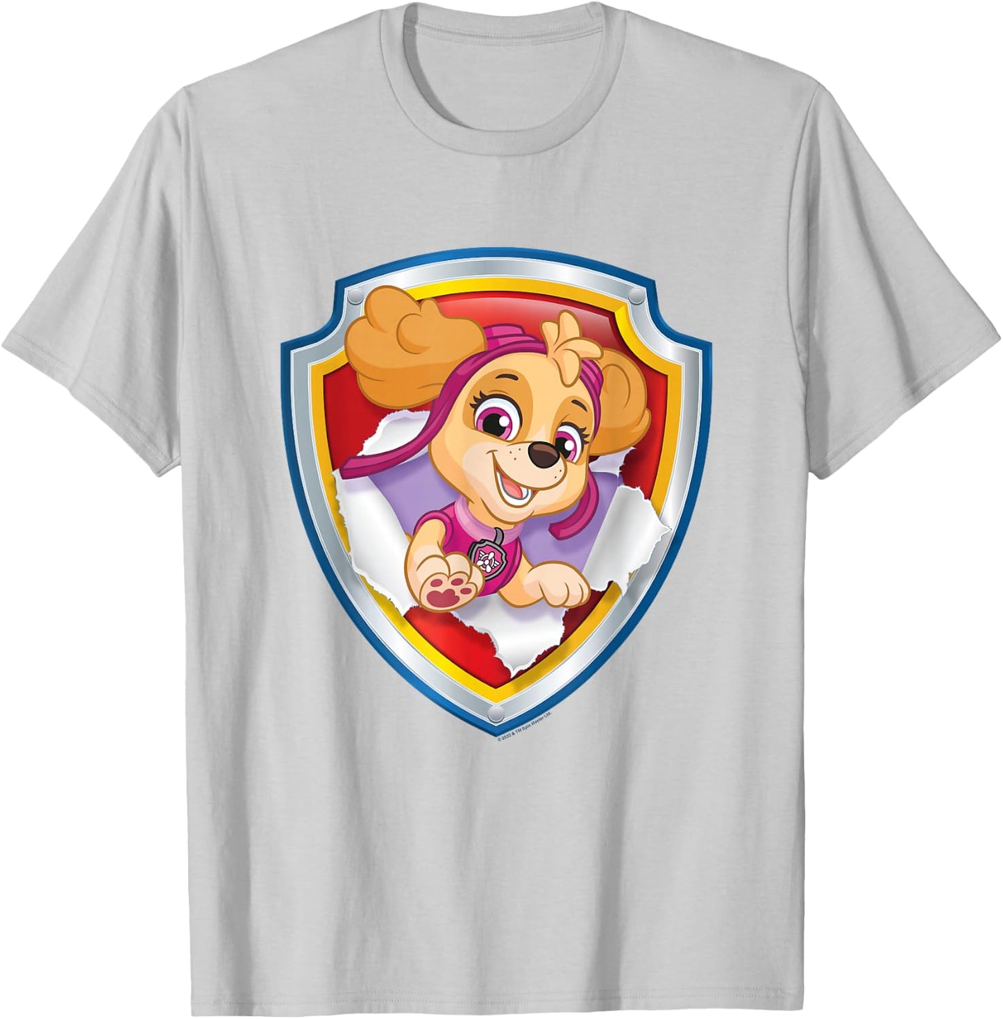 Paw Patrol Skye Torn Badge T-Shirt - T-Shirt | Ash