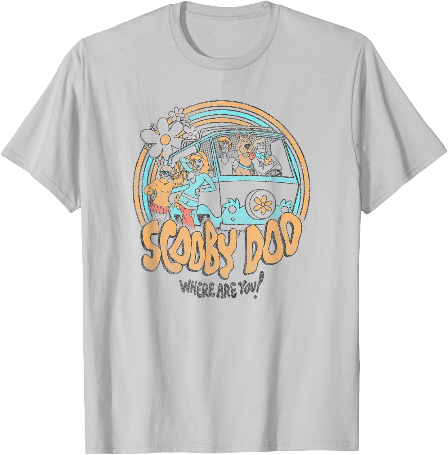 Scooby-Doo Vintage Floral Gang Poster T-Shirt - T-Shirt | Ash