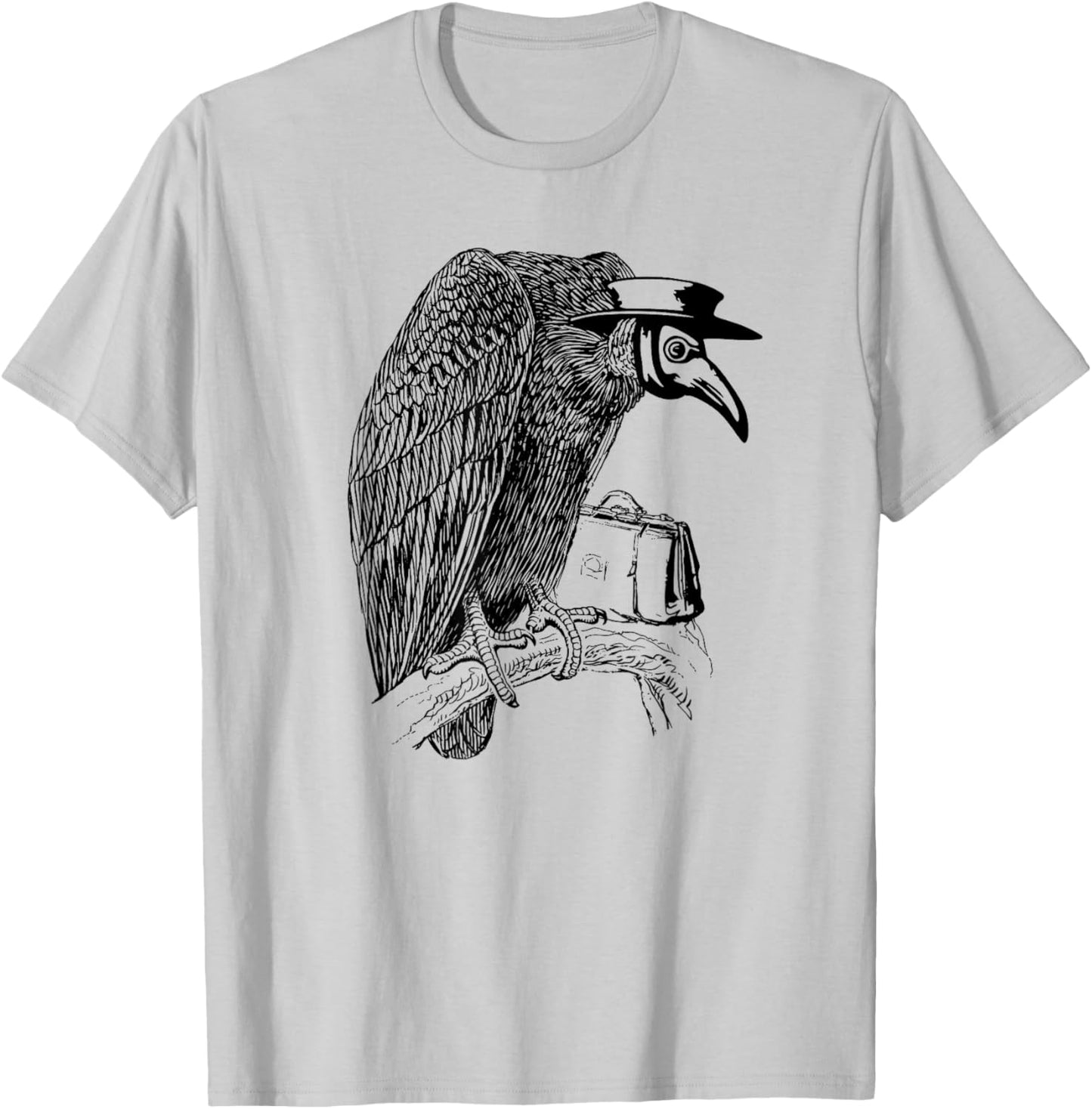 Vulture Plague Doctor Medieval Macabre T-Shirt - T-Shirt | Ash