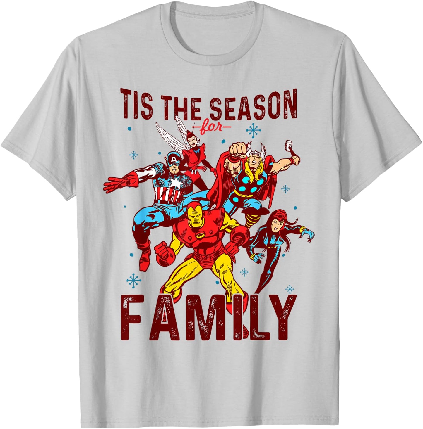 Marvel Avengers The Family Season Group Christmas T-Shirt - T-Shirt | Ash