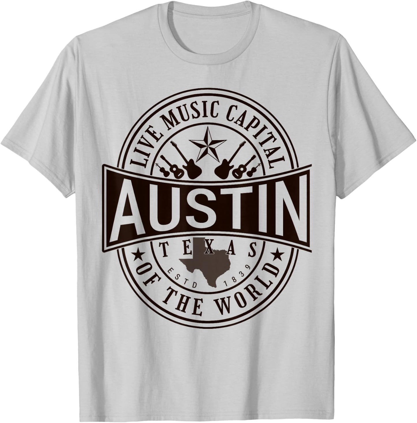 Live Music Capital of the World Austin Texas Souvenir T-Shirt - T-Shirt | Ash