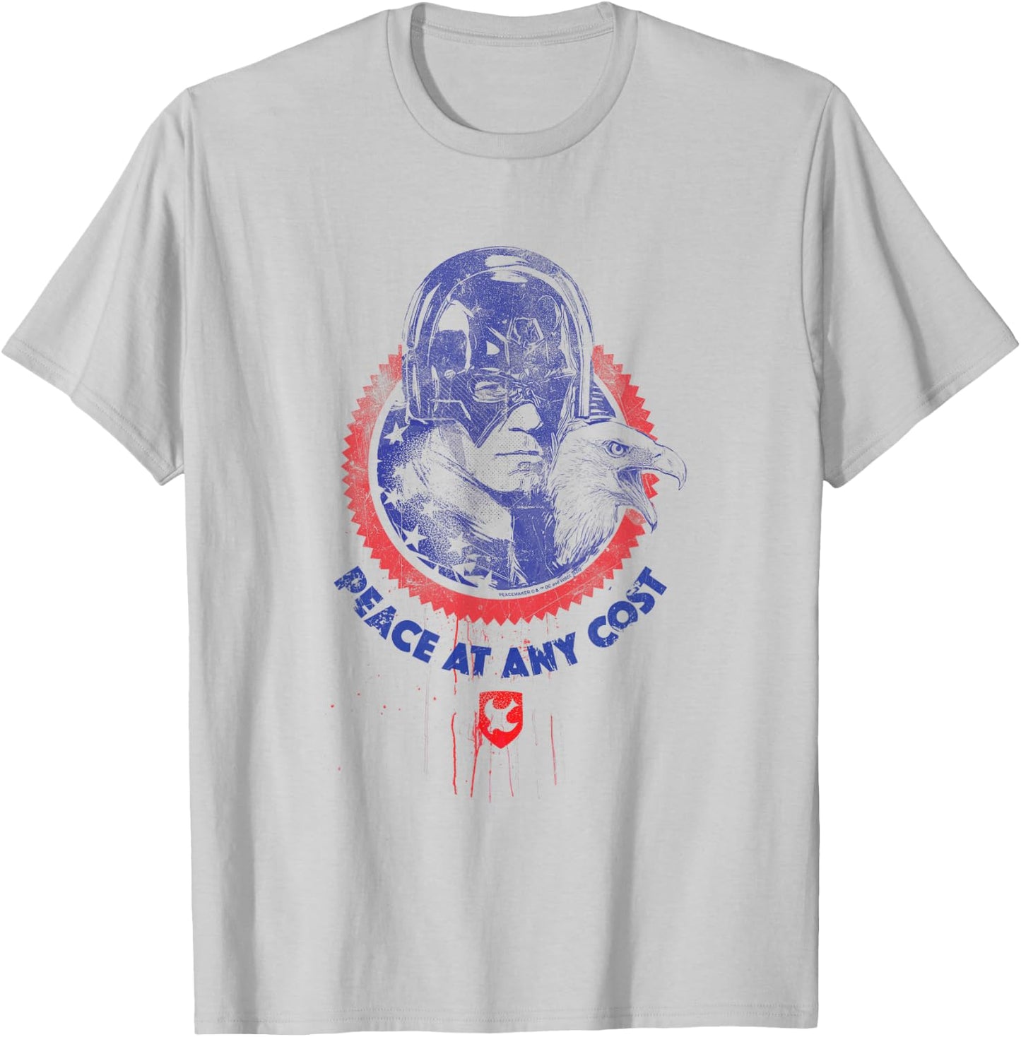 Peacemaker Peace At Any Cost Eagle Stamp T-Shirt - T-Shirt | Ash