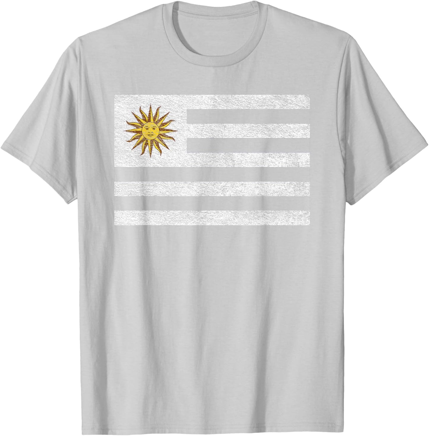 Uruguay National Flag Coat of ARMS T-Shirt - T-Shirt | Ash