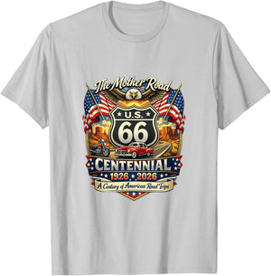 Vintage Highway 66 100 Year Anniversary Centennial Souvenir T-Shirt - T-Shirt | Ash