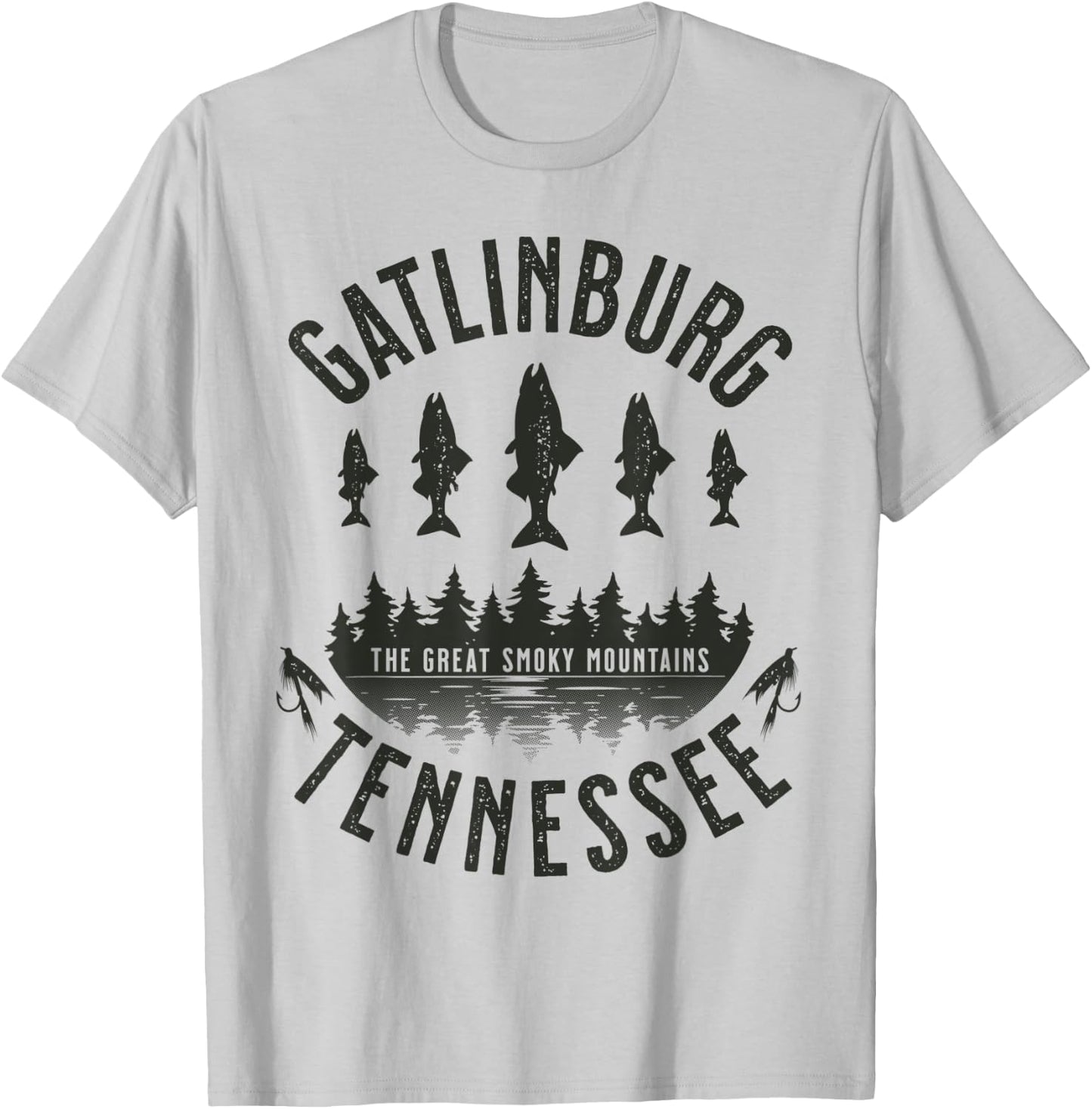 Gatlinburg Tennessee Rainbow Trout Fly Fishing T-Shirt - T-Shirt | Ash