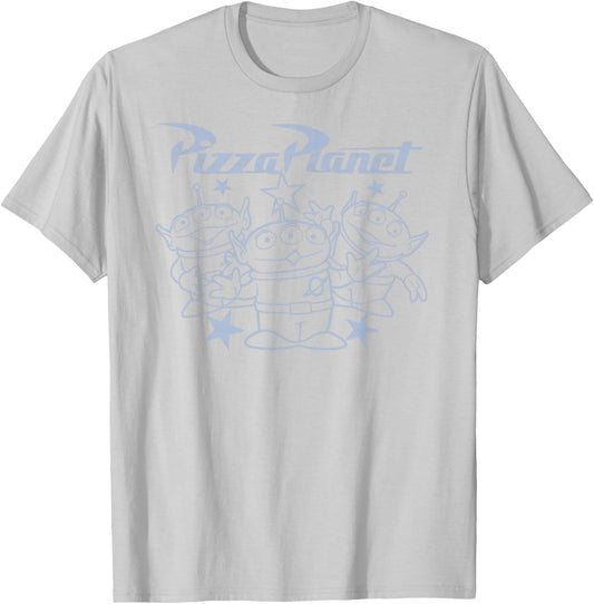 Disney Pixar Toy Story Aliens Pizza Planet Line Art T-Shirt - T-Shirt | Ash