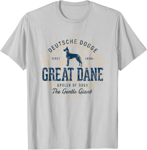 Vintage Great Dane Retro T-Shirt - T-Shirt | Ash