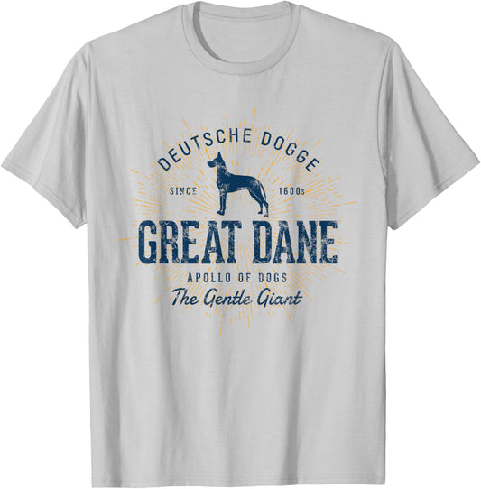 Vintage Great Dane Retro T-Shirt - T-Shirt | Ash