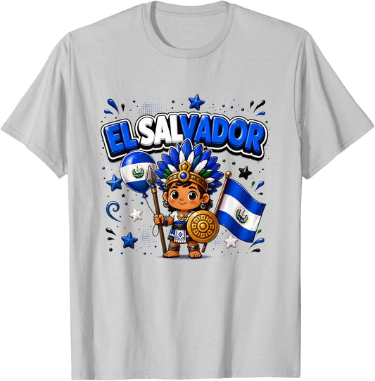 El Salvador Flag Shirt, El Salvador map, Salvador T-Shirt - T-Shirt | Ash