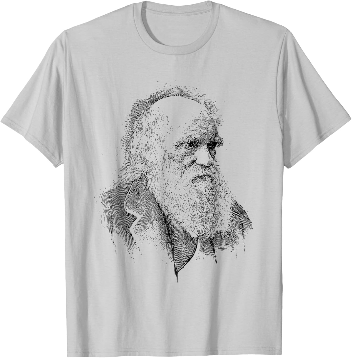 Charles Darwin Portrait Evolution Scientist Naturalist T-Shirt - T-Shirt | Ash