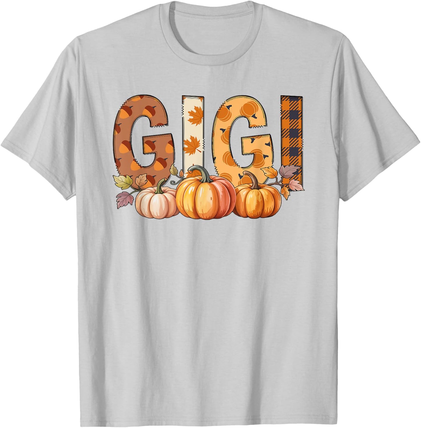 Gigi Pumpkin Autumn Fall Grandma Women's Men Women T-Shirt - T-Shirt | Ash