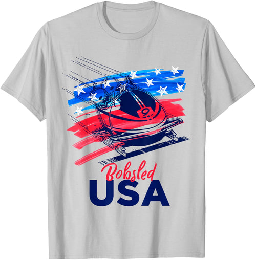 Bobsled USA Support the Team USA Flag Skeleton Winter