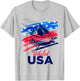 Bobsled USA Support the Team USA Flag Skeleton Winter T-Shirt - T-Shirt | Ash