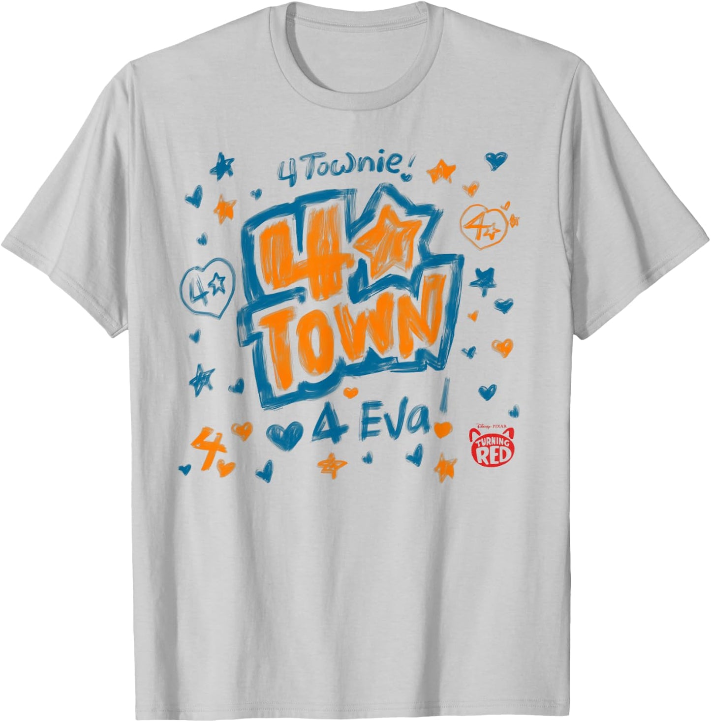 Disney PIXAR Turning Red 4-Town 4-Eva T-Shirt - T-Shirt | Ash