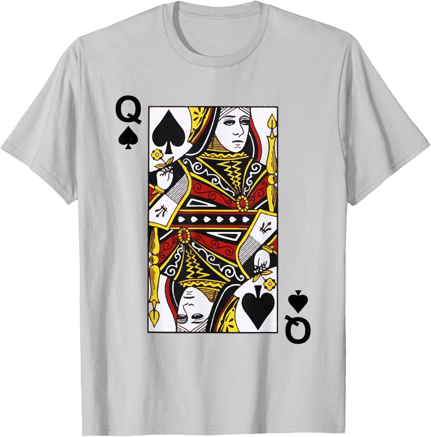 Queen of Spades Blackjack Cards Poker 21 Q shirt T-Shirt - T-Shirt | Ash