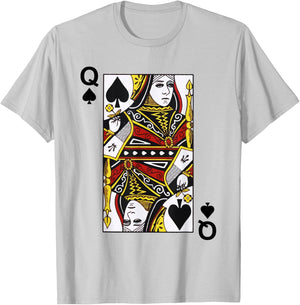 Queen of Spades Blackjack Cards Poker 21 Q shirt T-Shirt - T-Shirt | Ash