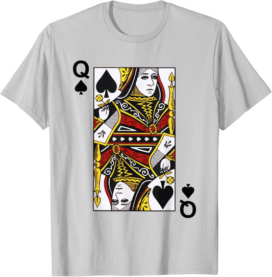 Queen of Spades Blackjack Cards Poker 21 Q shirt T-Shirt - T-Shirt | Ash