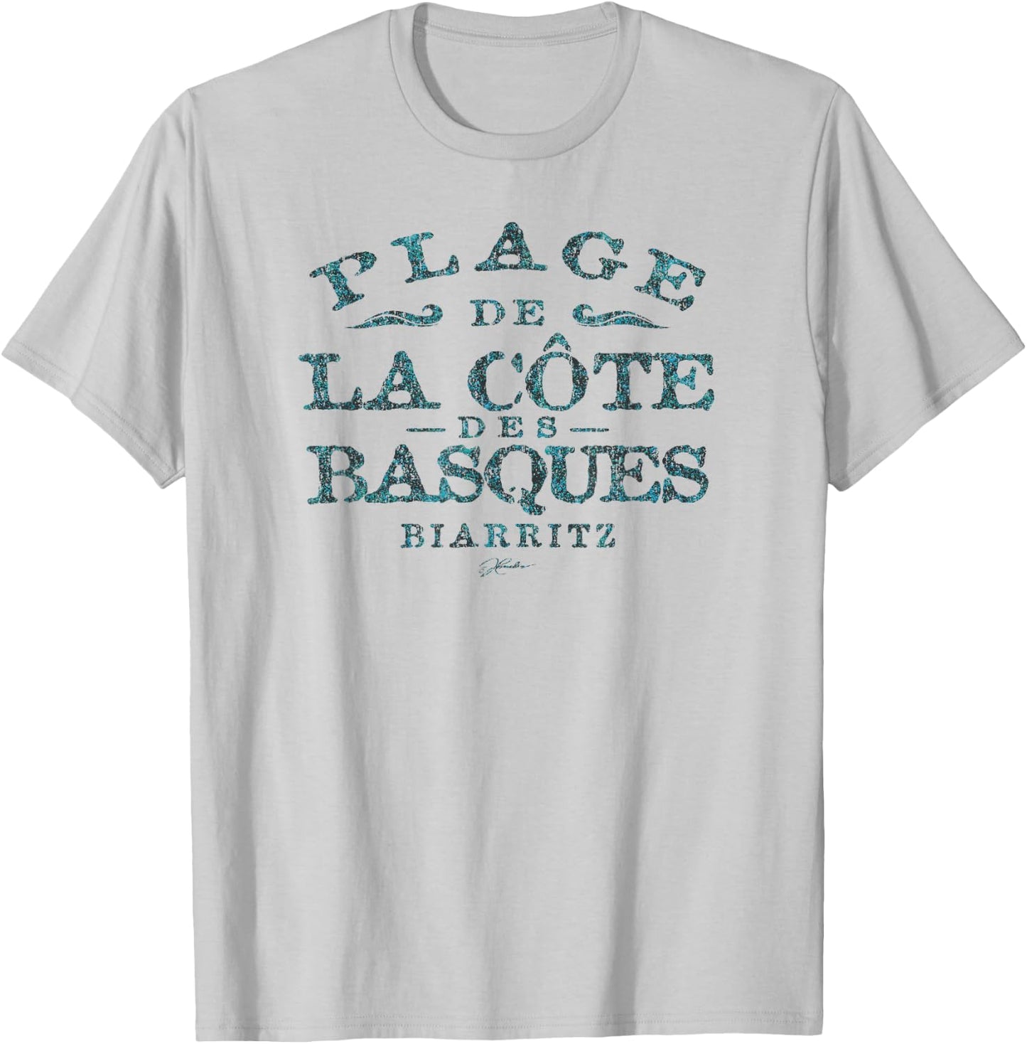 JCombs: Cote des Basques Beach, Biarritz, France T-Shirt - T-Shirt | Ash