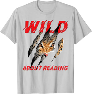 Wild About Reading Leopard Claw I Love Reading Book Lover T-Shirt - T-Shirt | Ash