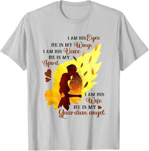 I’m His Wife He Is My Guardian Angel Husband Memorial T-Shirt - T-Shirt | Ash