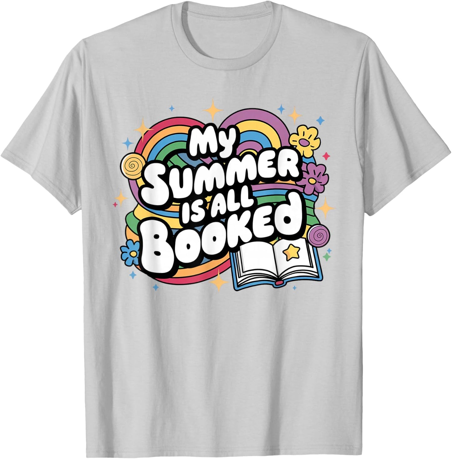My Summer Is All Booked Book Reading Summer Reading T-Shirt - T-Shirt | Ash