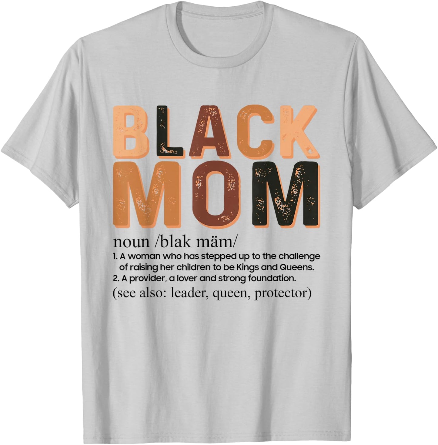 Black Mom Definition Afro African American Mom Mother's Day T-Shirt - T-Shirt | Ash