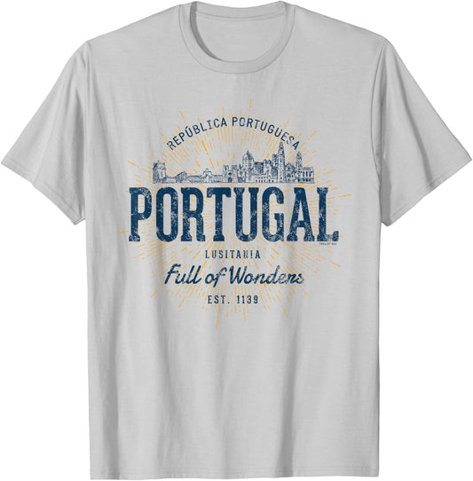 Retro Style Vintage Portugal T-Shirt - T-Shirt | Ash
