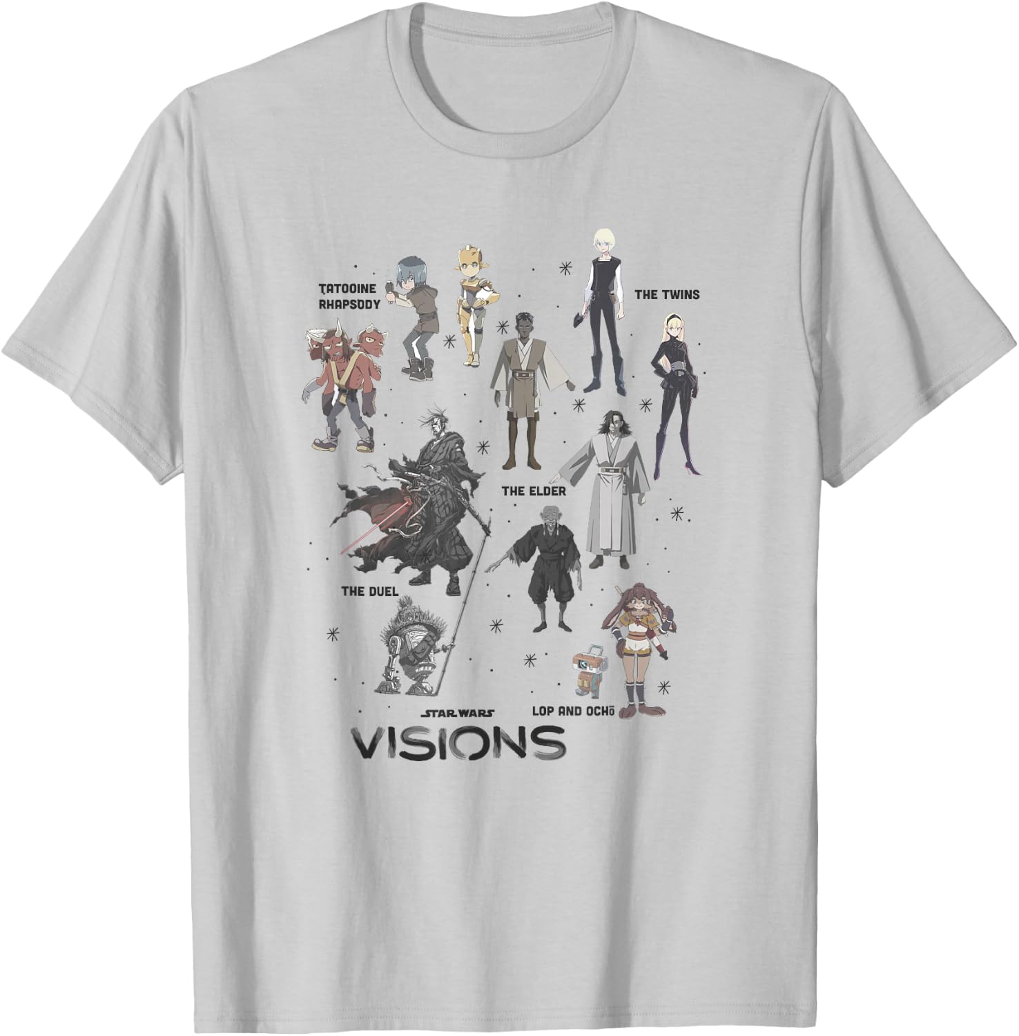 Star Wars Visions Textbook Character Poster T-Shirt - T-Shirt | Ash