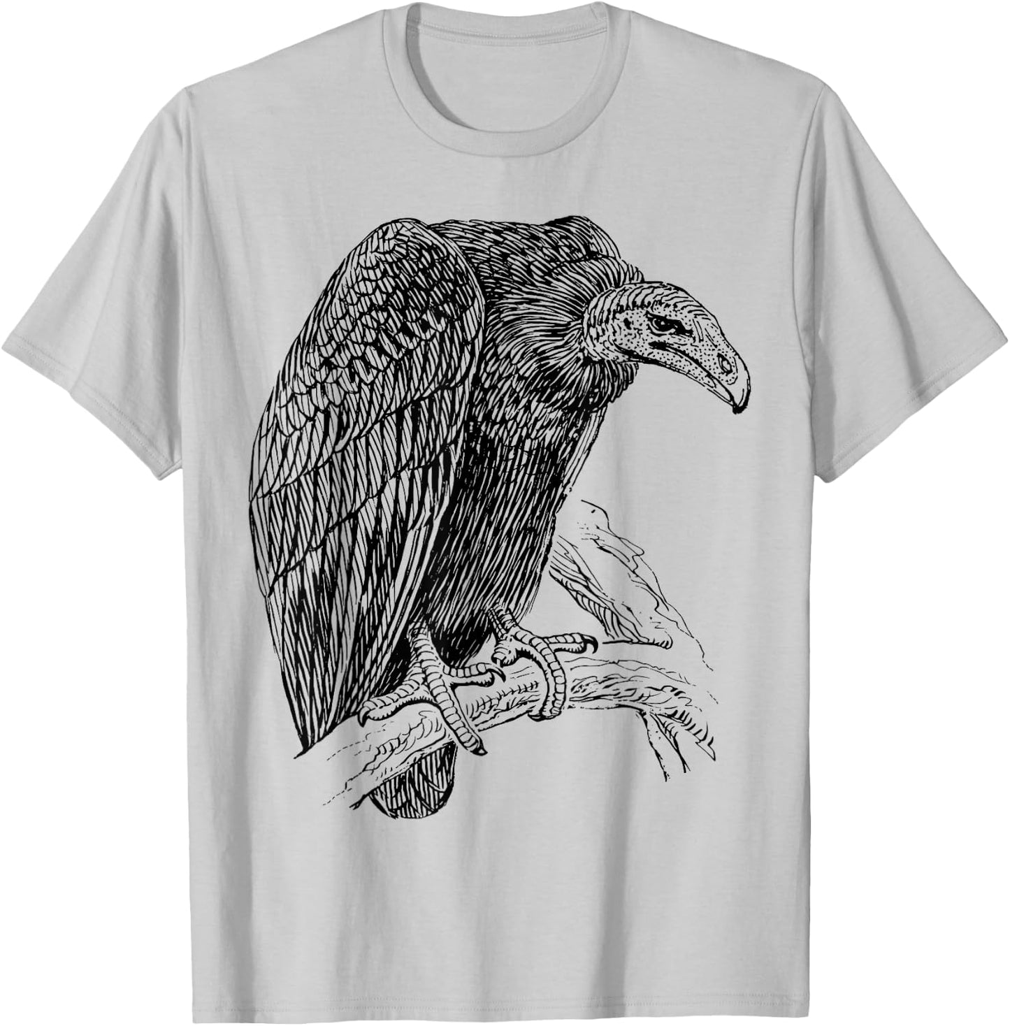 Turkey Vulture Bird Perched T-Shirt - T-Shirt | Ash