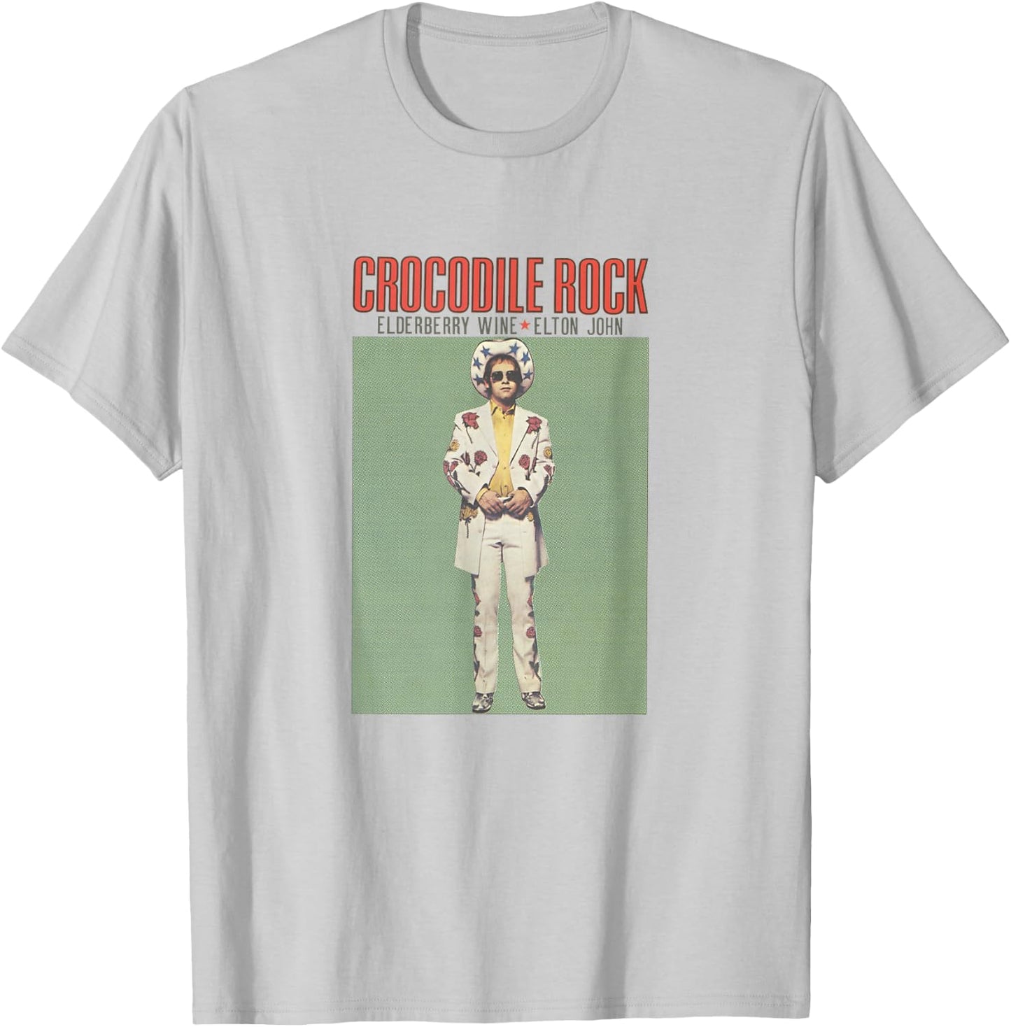 Elton John Official Crocodile Rock T-Shirt - T-Shirt | Ash