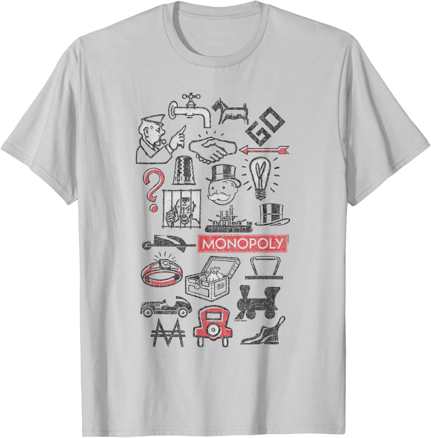 Monopoly Icons T-Shirt - T-Shirt | Ash