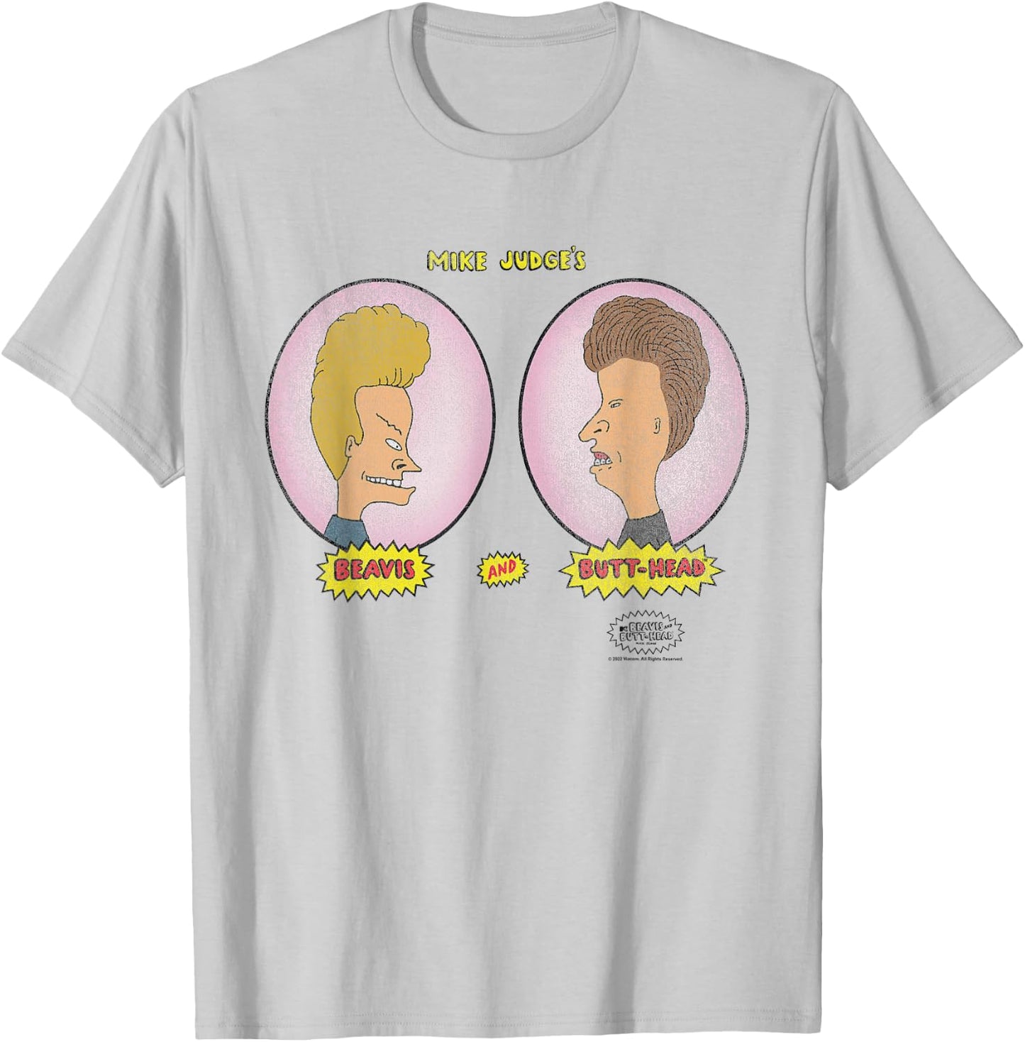 Beavis and Butt-Head Heads in Ovals T-Shirt - T-Shirt | Ash