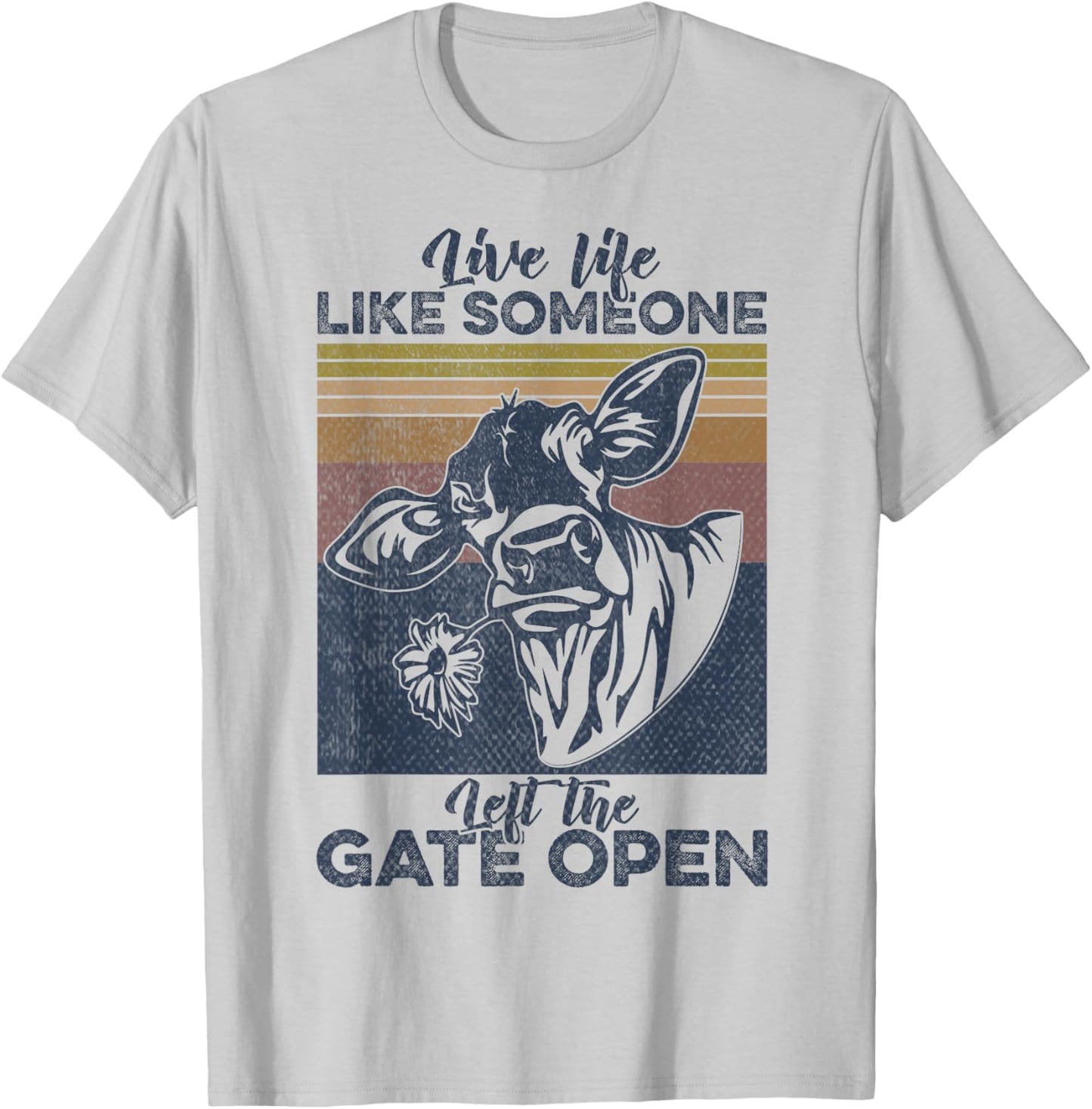 Moo Live-Life Like Someone Left the Gate Open Hay Girl T-Shirt - T-Shirt | Ash