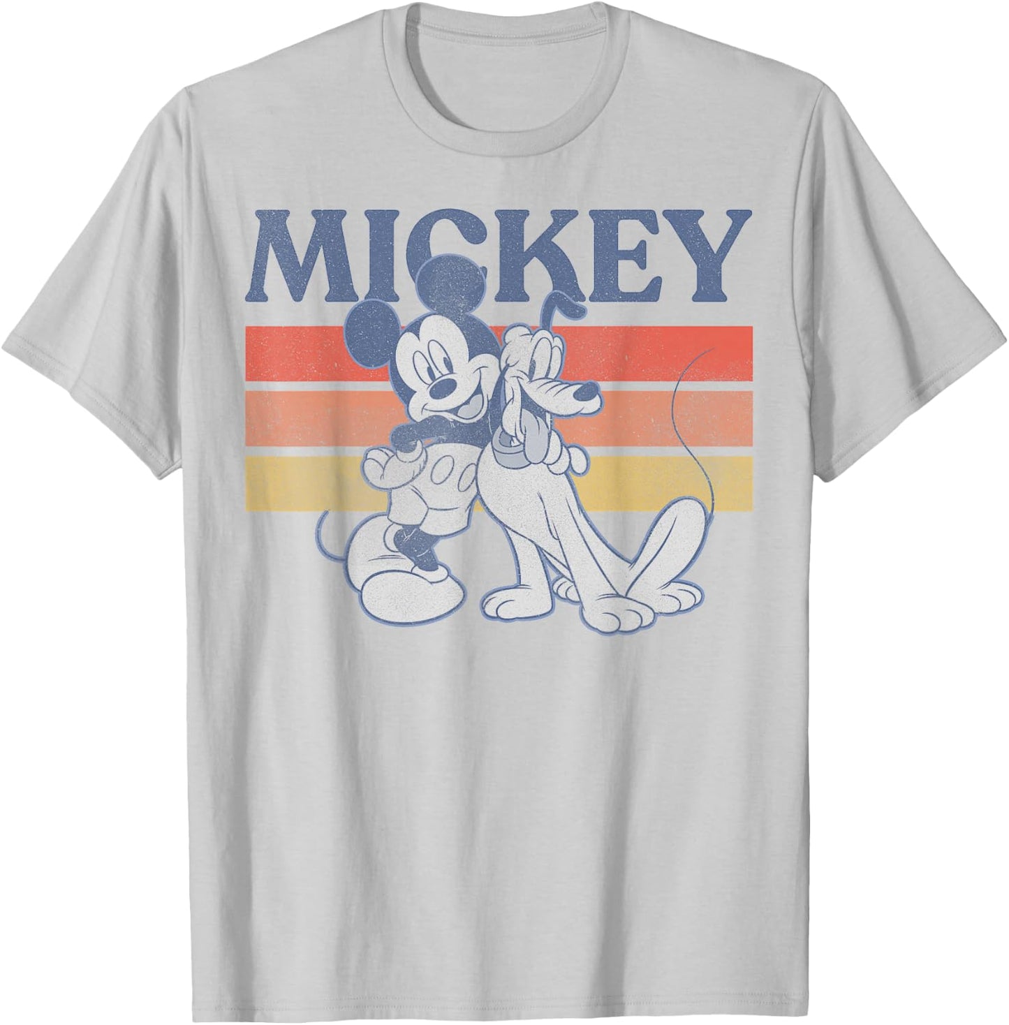 Disney Mickey and Friends Mickey and Pluto Retro Line Small T-Shirt - T-Shirt | Ash
