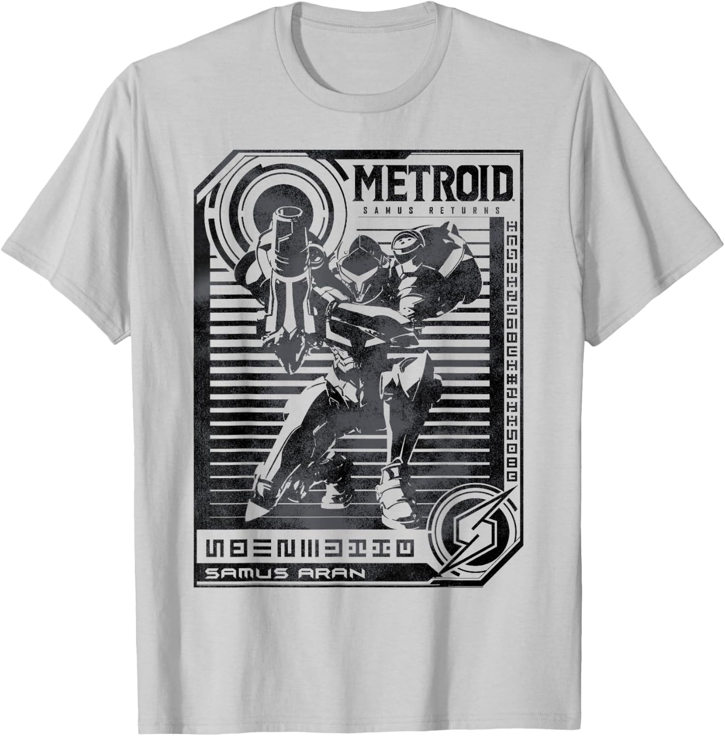 Nintendo Metroid Samus Distressed Poster Graphic T-Shirt - T-Shirt | Ash